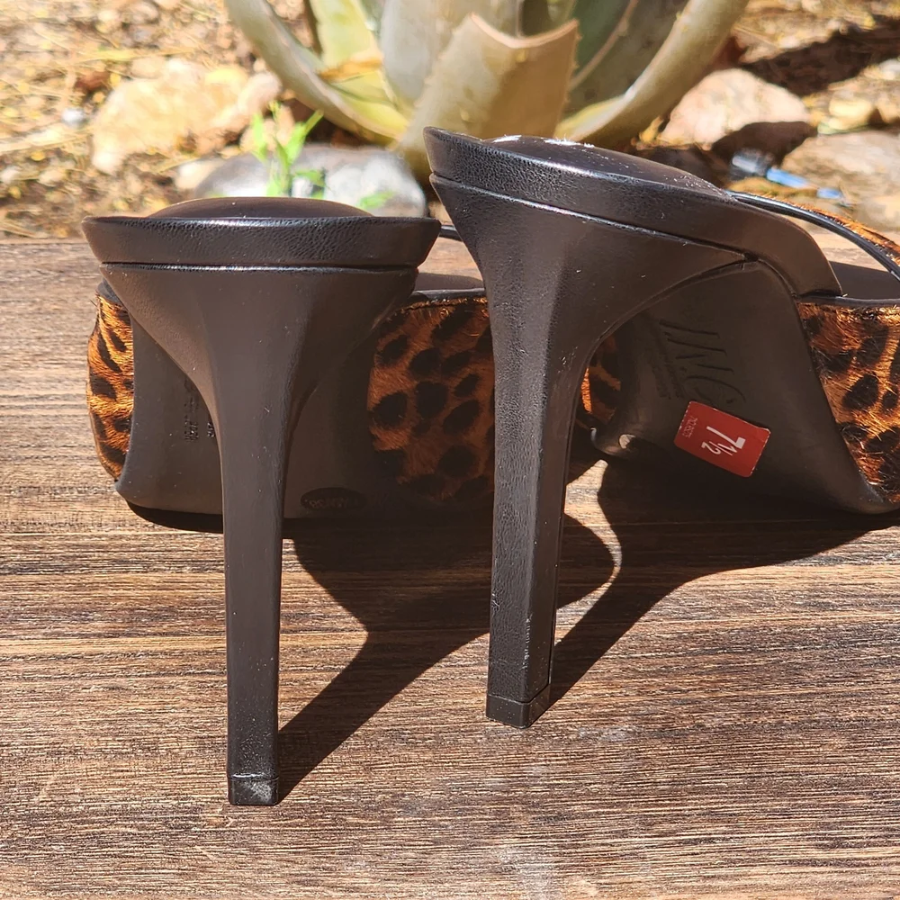 I.N.C. International Concepts Women's Ramani Jungle Leopard Square Toe Sandals
